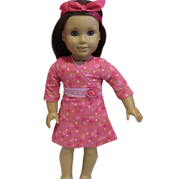 American Girl Doll With Matching Girls Dress in size 12 - Picture 2 of 14